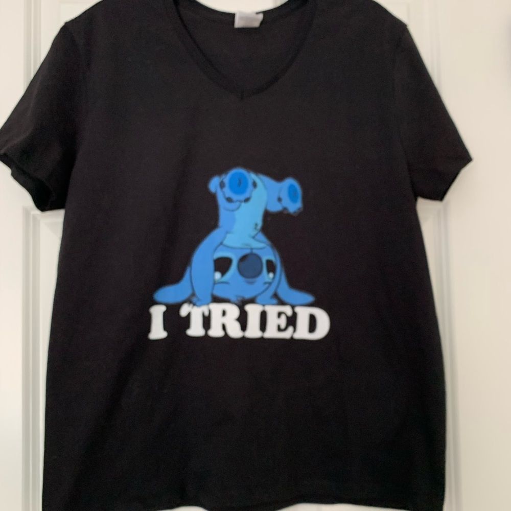 Woman’s Stitch Hanes Tshirt “I Tried” Size Large